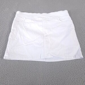 Soft Surroundings Skort Women XL Petite White Stretch Pull On Brief Lined Pocket